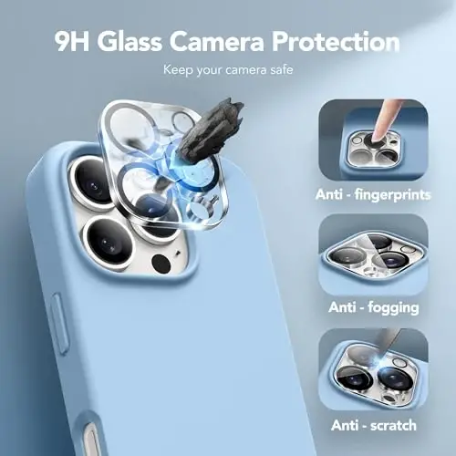 GONEZ Magnetic для iPhone 16 Pro Case, совместимый с MagSafe, [защитная пленка + защита объектива камеры], силиконовый противоударный защитный чехол для телефона 6,3 дюйма, армейский зеленый - 8