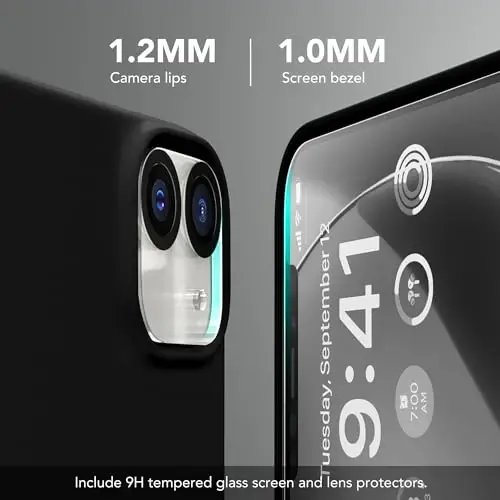 GONEZ Magnetic for iPhone 12 Case & iPhone 12 Pro Case, [Compatible with MagSafe] Anti-Scratch Microfiber Lining & Screen Protector, Shockproof Slim Phone Silicone Cover 6.1 inch, Black - 3