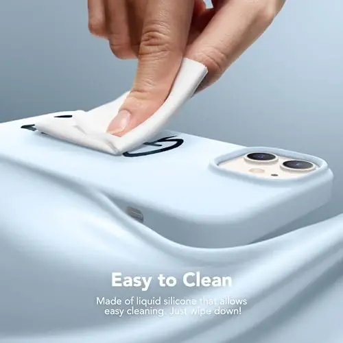 GONEZ Magnetic for iPhone 12 Case / 12 Pro Case, Compatible with MagSafe, [Screen Protector + Camera Lens Protector], Silicone Shockproof Anti-Scratch Protective Phone Case 6.1 inch, Blue - 4