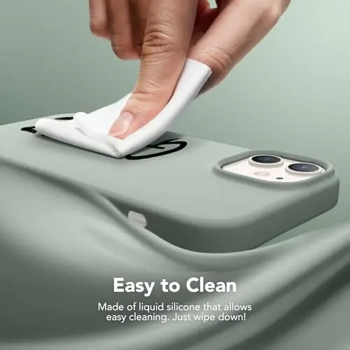 GONEZ Magnetic for iPhone 12 Case / 12 Pro Case, Compatible with MagSafe, [Screen Protector + Camera Lens Protector], Silicone Shockproof Anti-Scratch Protective Phone Case 6.1 inch, Calke Green - 5