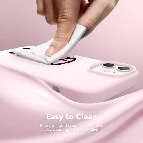 GONEZ Magnetic for iPhone 12 Case / 12 Pro Case, Compatible with MagSafe, [Screen Protector + Camera Lens Protector], Silicone Shockproof Anti-Scratch Protective Phone Case 6.1 inch, Chalk Pink - 5