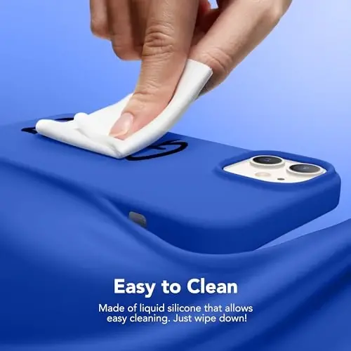 GONEZ Magnetic for iPhone 12 Case / 12 Pro Case, Compatible with MagSafe, [Screen Protector + Camera Lens Protector], Silicone Shockproof Anti-Scratch Protective Phone Case 6.1 inch, Klein Blue - 5