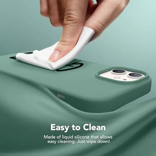 GONEZ Magnetic for iPhone 12 Case / 12 Pro Case, Compatible with MagSafe, [Screen Protector + Camera Lens Protector], Silicone Shockproof Anti-Scratch Protective Phone Case 6.1 inch, Midnight Green - 5