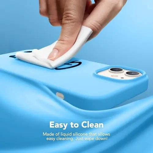 GONEZ Magnetic for iPhone 12 Case / 12 Pro Case, Compatible with MagSafe, [Screen Protector + Camera Lens Protector], Silicone Shockproof Anti-Scratch Protective Phone Case 6.1 inch, Wave Blue - 5