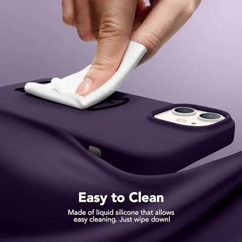 GONEZ Magnetic for iPhone 12/12 Pro Case, Silicone Cover Deep Purple | Compatible with MagSafe, Screen Protector, Microfiber Lining, 3 Layers Soft Gel Rubber Shockproof Slim 6.1