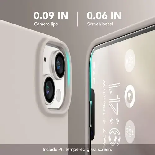 GONEZ Magnetic for iPhone 13/14 Case, Silicone Cover Stone | Compatible with MagSafe, Screen Protector, Microfiber Lining, 3 Layers Soft Gel Rubber Shockproof Slim 6.1