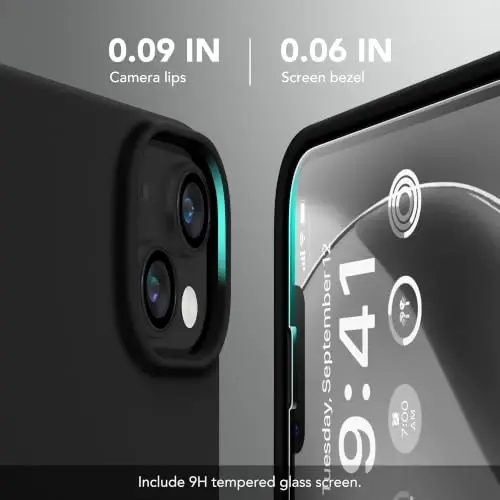 GONEZ Magnetic for iPhone 14 Case, Compatible with Magsafe, with Screen Protector + Camera Protector, Anti-Scratch Microfiber Lining, Liquid Silicone Shockproof Protective Phone Case, Black - 5