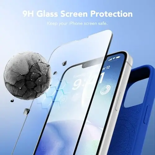 GONEZ Magnetic for iPhone 14 Case, Compatible with Magsafe, with Screen Protector + Camera Protector, Anti-Scratch Microfiber Lining, Liquid Silicone Shockproof Protective Phone Case, Black - 4