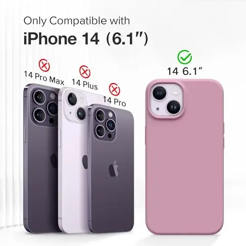 GONEZ Magnetic for iPhone 14 Case, Compatible with Magsafe, with Screen Protector + Camera Protector, Anti-Scratch Microfiber Lining, Liquid Silicone Shockproof Protective Phone Case, Blackcurrant - 2