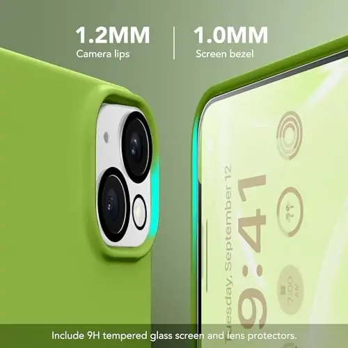 GONEZ Magnetic for iPhone 15 Case [Magsafe bilan mos] [1 Ekran himoyachisi + 1 Kamera himoyachisi], Chizilishga qarshi mikrofiber qoplama zarbga chidamli himoya silikon telefon qopqog'i 6.1