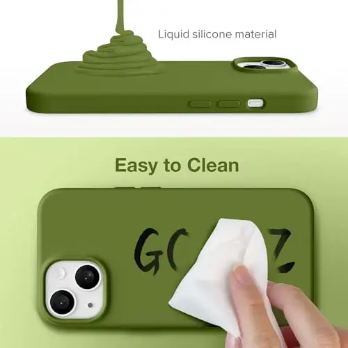 GONEZ Magnetic for iPhone 15 Case [Magsafe bilan mos] [1 Ekran himoyachisi + 1 Kamera himoyachisi], Chizilishga qarshi mikrofiber qoplamali zarbaga chidamli silikon telefon qopqog'i 6.1