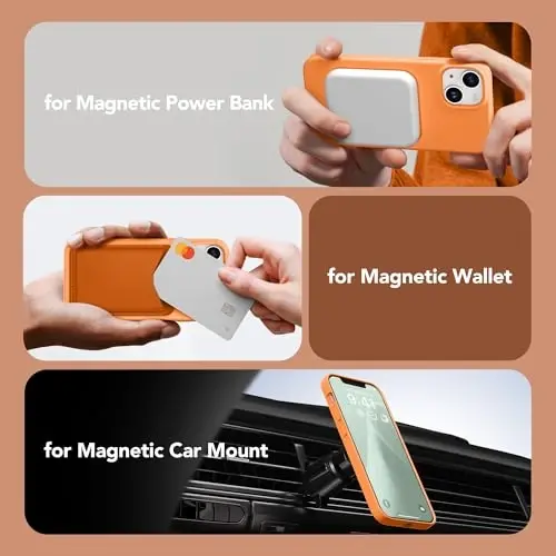 GONEZ Magnetic for iPhone 15 Case [Magsafe bilan mos] [1 ekran himoyachisi + 1 kamera himoyachisi], chizilishga qarshi mikrofiber qoplamali zarbga chidamli silikon telefon qopqog'i 6.1