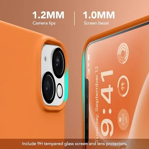 GONEZ Magnetic for iPhone 15 Case [Magsafe bilan mos] [1 ekran himoyachisi + 1 kamera himoyachisi], chizilishga qarshi mikrofiber qoplamali zarbga chidamli silikon telefon qopqog'i 6.1