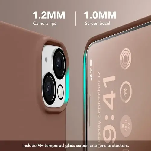 GONEZ Magnetic for iPhone 15 Case [Magsafe bilan mos] [1 ekran himoyachisi + 1 kamera himoyachisi], chizishga qarshi mikrofiber astar zarbaga chidamli himoya silikon telefon qopqog'i 6.1