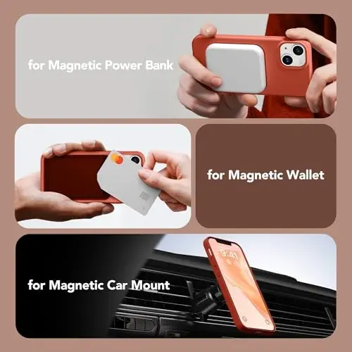 GONEZ Magnetic for iPhone 15 Case [Magsafe bilan mos] [1 ekran himoyachisi + 1 kamera himoyachisi], tirnalishga qarshi mikrofiber qoplamali zarbaga chidamli silikon telefon qopqog'i 6.1