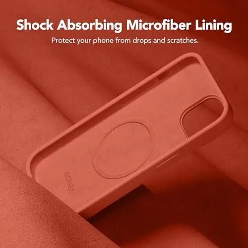 GONEZ Magnetic for iPhone 15 Case [Magsafe bilan mos] [1 ekran himoyachisi + 1 kamera himoyachisi], tirnalishga qarshi mikrofiber qoplamali zarbaga chidamli silikon telefon qopqog'i 6.1