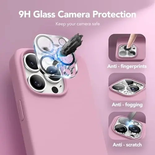 GONEZ Magnetic for iPhone 15 Pro Case, Compatible with MagSafe, [Screen Protector + Camera Lens Protector], Silicone Shockproof Anti-Scratch Protective Phone Case 6.1 inch, Blackcurrant - 6