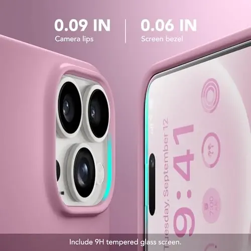 GONEZ Magnetic for iPhone 15 Pro Case, [Compatible with MagSafe] Anti-Scratch Microfiber Lining & Screen Protector, Shockproof Slim Phone Silicone Cover 6.1 inch, Blackcurrant - GONEZ (1)