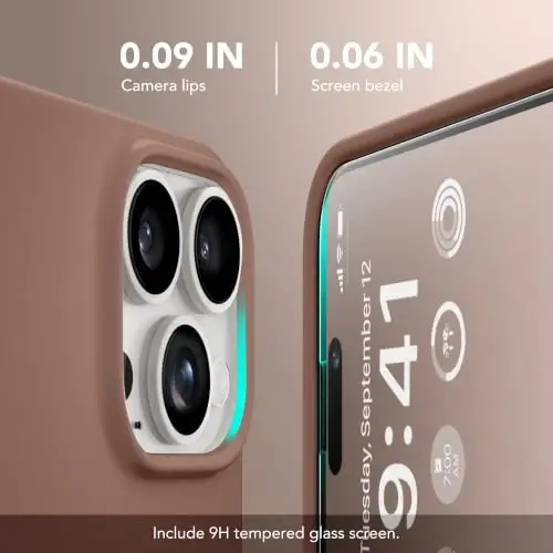 GONEZ Magnetic for iPhone 15 Pro Case, Silicone Cover Brown | Compatible with MagSafe, Camera Button & Screen Protector, Microfiber Lining, 3 Layers Soft Gel Rubber Shockproof Slim 6.1