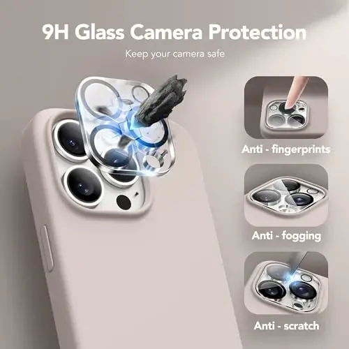 GONEZ Magnetic for iPhone 15 Pro Case, Compatible with MagSafe, [Screen Protector + Camera Lens Protector], Silicone Shockproof Anti-Scratch Protective Phone Case 6.1 inch, Dark Grey - 6