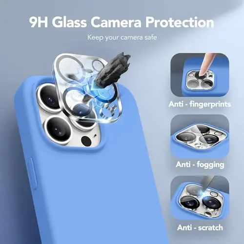 GONEZ Magnetic for iPhone 15 Pro Case, Compatible with MagSafe, [Screen Protector + Camera Lens Protector], Silicone Shockproof Anti-Scratch Protective Phone Case 6.1 inch, Royal Blue - 6