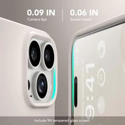 GONEZ Magnetic for iPhone 15 Pro Max Case, Silicone Cover Stone | Compatible with MagSafe, Camera Button & Screen Protector, Microfiber Lining, 3 Layers Soft Gel Rubber Shockproof Slim 6.7