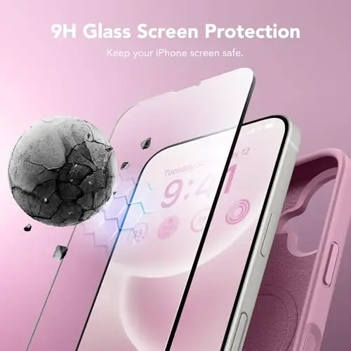 GONEZ Magnetic for iPhone 16 Case, [Compatible with MagSafe] Anti-Scratch Microfiber Lining & Screen Protector, Silicone Camera Control, Shockproof Slim Phone Cover 6.1 inch, Blackcurrant - GONEZ (1)