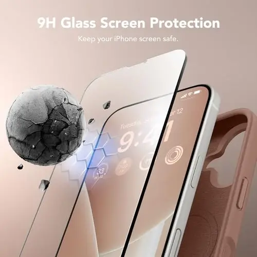 GONEZ Magnetic for iPhone 16 Case, [Compatible with MagSafe] Anti-Scratch Microfiber Lining & Screen Protector, Silicone Camera Control, Shockproof Slim Phone Cover 6.1 inch, Brown - 6