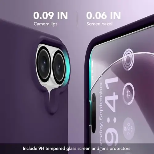 GONEZ Magnetic for iPhone 16 Case, Compatible with MagSafe, [Screen Protector + Camera Lens Protector], Liquid Silicone Shockproof Protective Phone Case for iPhone 16 6.1