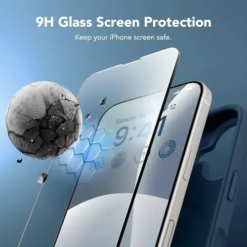 GONEZ Magnetic for iPhone 16 Case, Silicone Cover Dark Blue | Compatible with MagSafe, Camera Button & Screen Protector, Microfiber Lining, 3 Layers Soft Gel Rubber Shockproof Slim 6.1