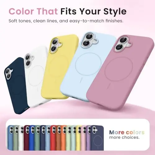 GONEZ Magnetic for iPhone 16 Plus Case, Silicone Cover Blackcurrant | Compatible with MagSafe, Camera Button & Screen Protector, Microfiber Lining, 3 Layers Soft Gel Rubber Shockproof Slim 6.7