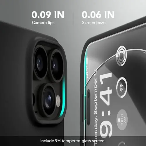 GONEZ Magnetic for iPhone 16 Pro Case, Compatible with MagSafe, [Screen Protector + Camera Lens Protector], Silicone Shockproof Anti-Scratch Protective Phone Case 6.3 inch, Black - 6