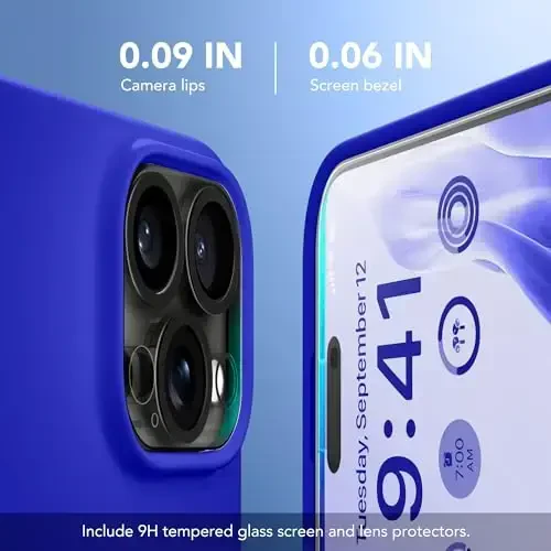 GONEZ Magnetic for iPhone 16 Pro Case, Compatible with MagSafe, [Screen Protector + Camera Lens Protector], Silicone Shockproof Anti-Scratch Protective Phone Case 6.3 inch, Cobalt Blue - 6