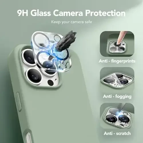 GONEZ Magnetic for iPhone 16 Pro Case, Compatible with MagSafe, [Screen Protector + Camera Lens Protector], Silicone Shockproof Anti-Scratch Protective Phone Case 6.3 inch, Light Green - 6