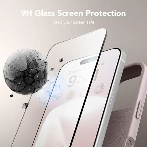 GONEZ Magnetic for iPhone 16 Pro Case, Compatible with MagSafe, [Screen Protector + Camera Lens Protector], Silicone Shockproof Anti-Scratch Protective Phone Case 6.3 inch, Light Taro - 5