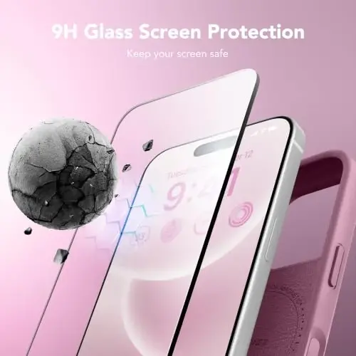 GONEZ Magnetic for iPhone 16 Pro Max Case, [Compatible with MagSafe] Anti-Scratch Microfiber Lining & Screen Protector, Silicone Camera Control, Shockproof Slim Phone Cover 6.9 inch, Blackcurrant - 4