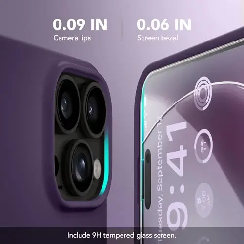 GONEZ Magnetic for iPhone 16 Pro Max Case, [Compatible with MagSafe] Anti-Scratch Microfiber Lining & Screen Protector, Silicone Camera Control, Shockproof Slim Phone Cover 6.9 inch, Deep Purple | Compatible with MagSafe, Camera Button & Screen Protector, Microfiber Lining, 3 Layers Soft Gel Rubber Shockproof Slim 6.9