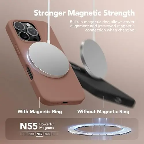 GONEZ Magnetic for iPhone 16 Pro Max Case, Compatible with MagSafe, Liquid Silicone Case, with Screen Protector + Camera Protector, Full Body Protective Shockproof Phone Cover 6.9