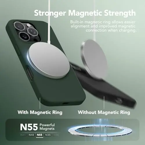 GONEZ Magnetic for iPhone 16 Pro Max Case, Compatible with MagSafe, Liquid Silicone Case, with Screen Protector + Camera Protector, Full Body Protective Shockproof Phone Cover 6.9