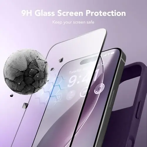 GONEZ Magnetic for iPhone 16 Pro Max Case, [Compatible with MagSafe] Anti-Scratch Microfiber Lining & Screen Protector, Silicone Camera Control, Shockproof Slim Phone Cover 6.9 inch, Deep Purple - 4