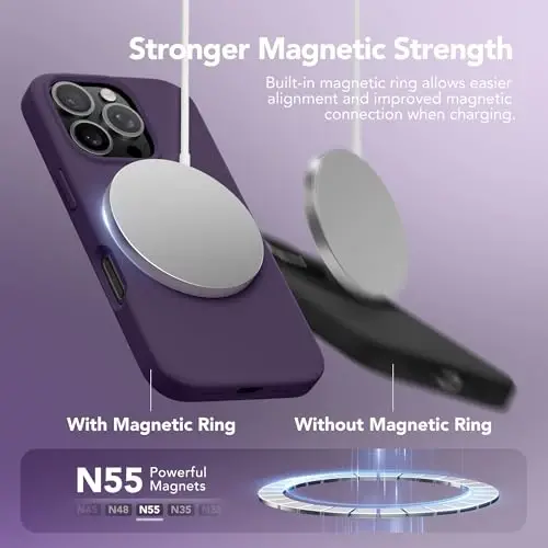 GONEZ Magnetic for iPhone 16 Pro Max Case, Compatible with MagSafe, Liquid Silicone Case, with Screen Protector + Camera Protector, Full Body Protective Shockproof Phone Cover 6.9