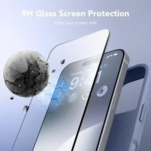GONEZ Magnetic for iPhone 16 Pro Max Case, [Compatible with MagSafe] Anti-Scratch Microfiber Lining & Screen Protector, Silicone Camera Control, Shockproof Slim Phone Cover 6.9 inch, Lavender Gray - 3