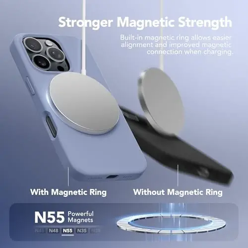 GONEZ Magnetic for iPhone 16 Pro Max Case, Compatible with MagSafe, Liquid Silicone Case, with Screen Protector + Camera Protector, Full Body Protective Shockproof Phone Cover 6.9