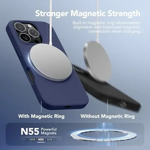 GONEZ Magnetic for iPhone 16 Pro Max Case, Compatible with MagSafe, Liquid Silicone Case, with Screen Protector + Camera Protector, Full Body Protective Shockproof Phone Cover 6.9