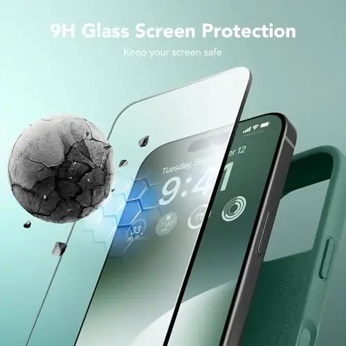 GONEZ Magnetic for iPhone 16 Pro Max Case, [Compatible with MagSafe] Anti-Scratch Microfiber Lining & Screen Protector, Silicone Camera Control, Shockproof Slim Phone Cover 6.9 inch, Midnight Green - 4