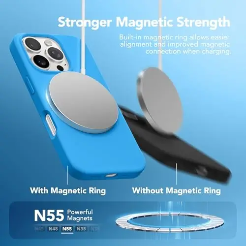 GONEZ Magnetic for iPhone 16 Pro Max Case, Compatible with MagSafe, Liquid Silicone Case, with Screen Protector + Camera Protector, Full Body Protective Shockproof Phone Cover 6.9