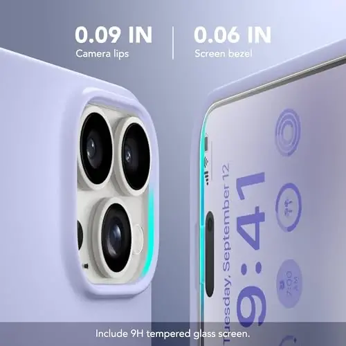 GONEZ Magnetic for iPhone 16 Pro Max Case, Silicone Cover Lilac | Compatible with MagSafe, Camera Button & Screen Protector, Microfiber Lining, 3 Layers Soft Gel Rubber Shockproof Slim 6.9