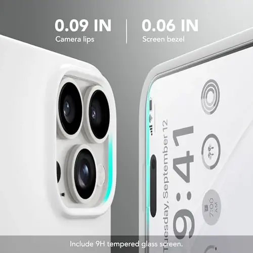 GONEZ Magnetic for iPhone 16 Pro Max Case, Silicone Cover White | Compatible with MagSafe, Camera Button & Screen Protector, Microfiber Lining, 3 Layers Soft Gel Rubber Shockproof Slim 6.9