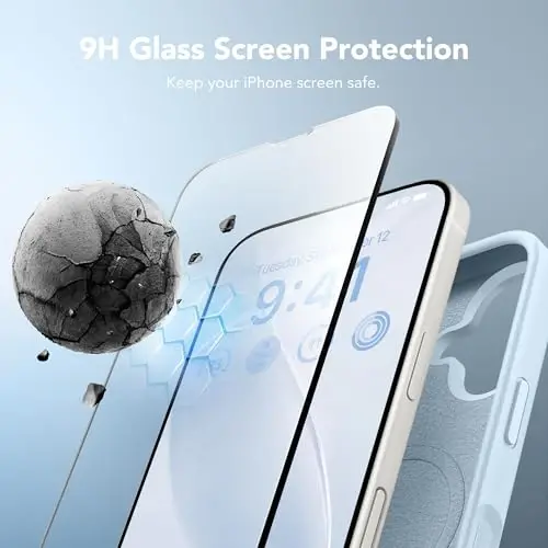 GONEZ Magnetic for iPhone 17 Case, [Compatible with MagSafe] Anti-Scratch Microfiber Lining & Screen Protector, Silicone Camera Control, Shockproof Slim Phone Cover 6.3 inch, Blue - GONEZ (1)