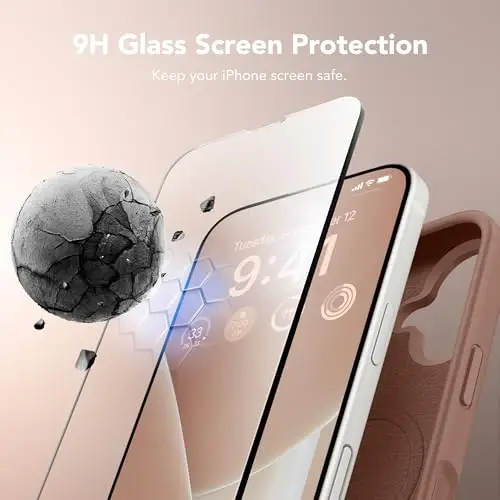 GONEZ Magnetic for iPhone 17 Case, [Compatible with MagSafe] Anti-Scratch Microfiber Lining & Screen Protector, Silicone Camera Control, Shockproof Slim Phone Cover 6.3 inch, Brown - GONEZ (1)
